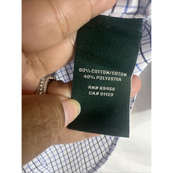 Lauren Ralph Lauren Boys Button Down Shirt Blue White Check Youth size 14 - Picture 4 of 12